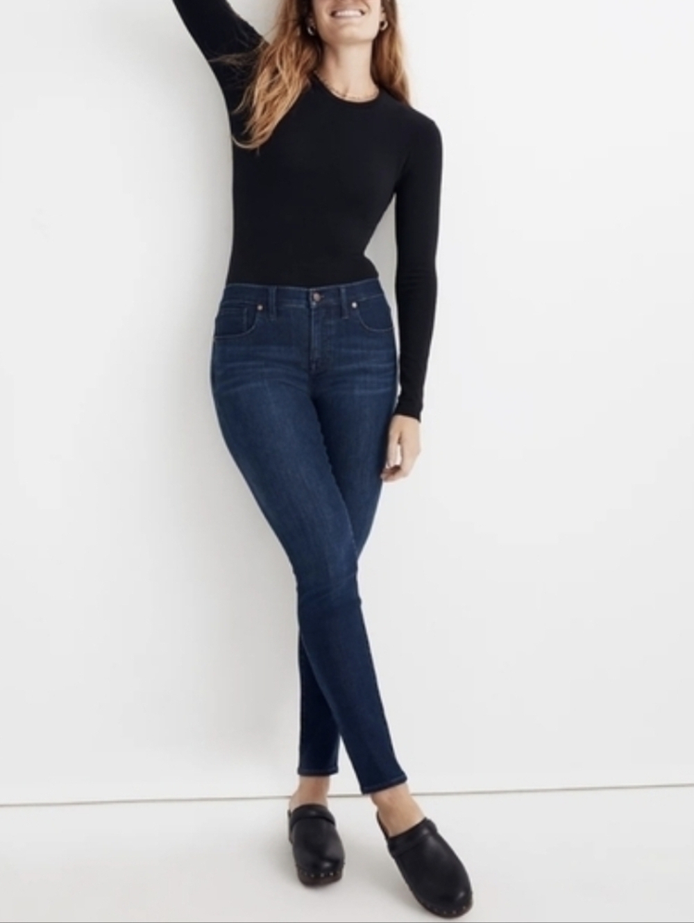 EVERLANE High Rise Skinny Ankle Jeans Medium Blue Size 28